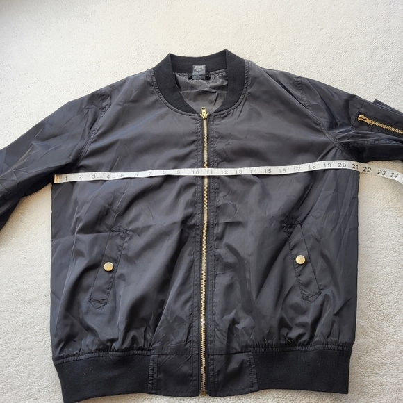 Wet Seal Vintage Retro Black Polyester Zip Up Jacket Moto Style Women's Size L - Picture 5 of 7